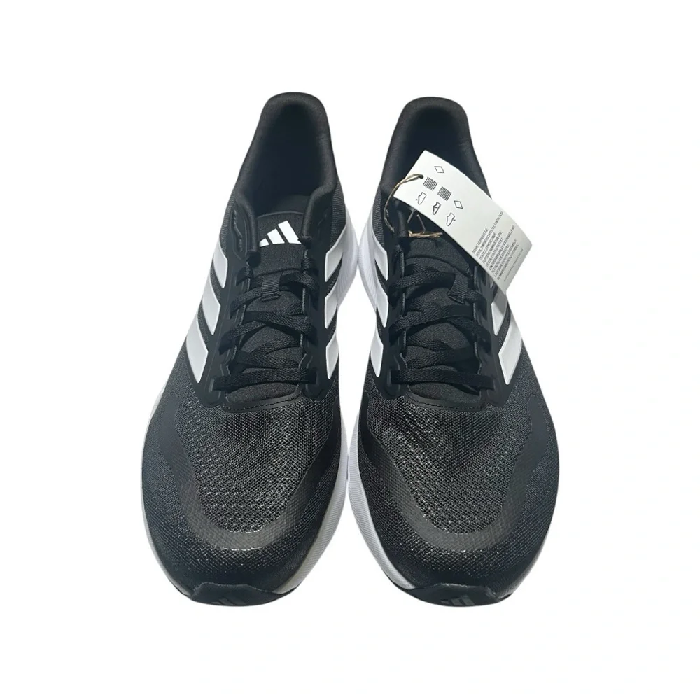 NWT adidas Men's Run Falcon 5 Sneaker, Black/White/Black, 10.5 W